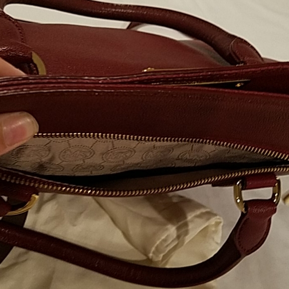 New Michael Kors satchel tote handbag red leather - Picture 8 of 11